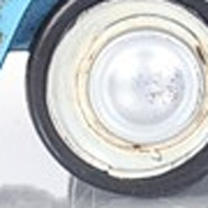 Homeroots 6" Blue And White Metal Volkswagen Bus Sculpture  Metal 401766