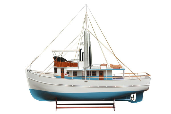 Homeroots Dickie Walker Xxxl Trawler Yacht Model  Solid Wood 401771