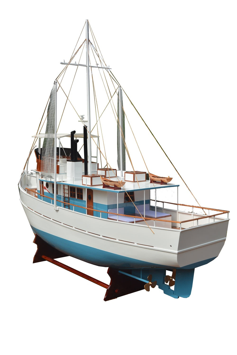 Homeroots Dickie Walker Xxxl Trawler Yacht Model  Solid Wood 401771