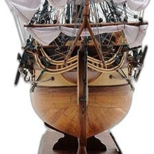 31 Inch Handcrafted Wooden Sailboat Replica Decorative Nautical Accent for Coastal Homes