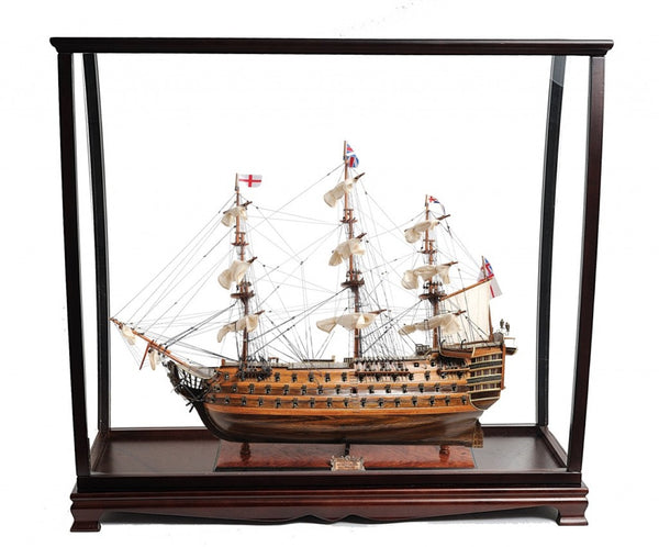 HomeRoots 39" Hand-Painted HMS Victory Solid Wood Model Boat – Classic Nautical Décor for Home or Office Display 401846