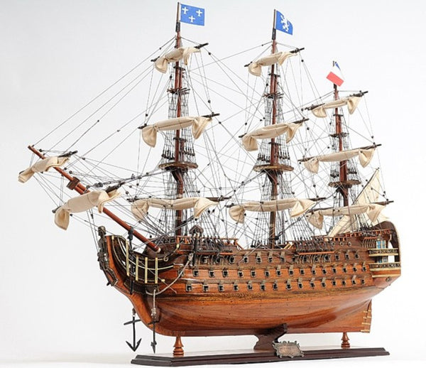 36 Inch Handcrafted Solid Wood Decorative Sailing Vessel Nautical Home Accent Brown