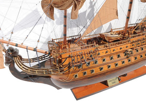 82 Inch Handcrafted Solid Wood Decorative Sailboat Sculpture Coastal Nautical Accent
