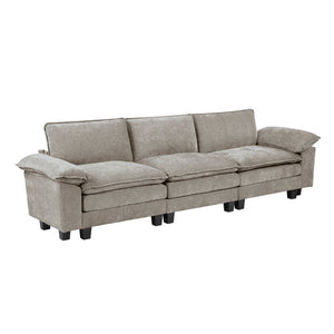 English Elm Modern Sofa Plush Chenille Comfort with High-Density Foam & Pocket Coils, Reversible Cushions, Durable Frame Brown Gray,Pewter 34.5 L x 29 W x 8.5 H B011S01814