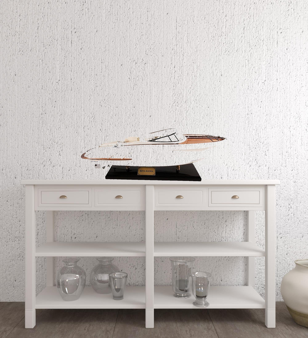 Homeroots 11" White Wood Yacht Model Sculpture  Solid Wood 401856