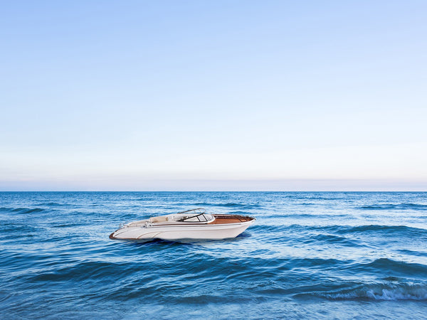 Homeroots 11" White Wood Yacht Model Sculpture  Solid Wood 401856