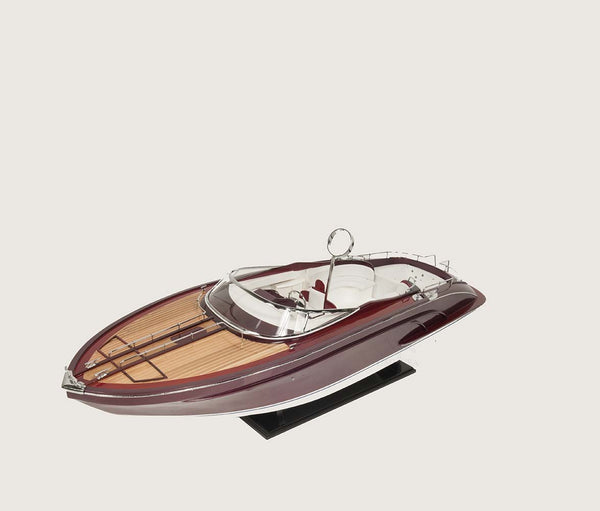 Homeroots 11" Wooden Wood Boat Sculpture And Wine Holder With Led Lights  Solid Wood 401857