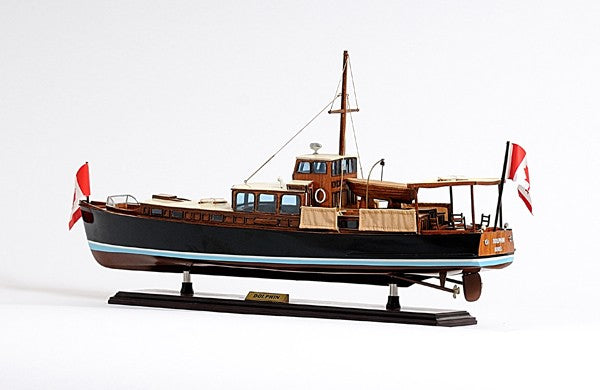Homeroots 13" Black Brown And Ivory Hand Painted Decorative Boat Model  Solid Wood 401858