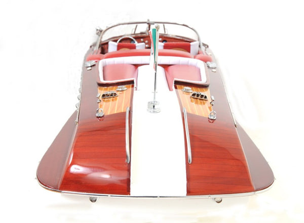 HomeRoots 10" Riva Aquarama Hand-Painted Decorative Speedboat - Classic Nautical Charm for Home Accents! 401859