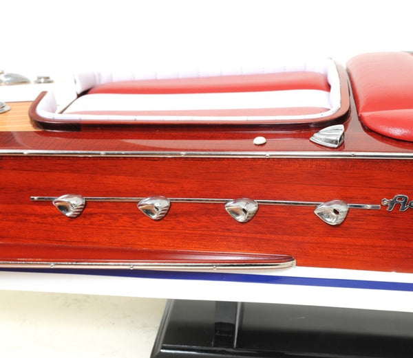 HomeRoots 10" Riva Aquarama Hand-Painted Decorative Speedboat - Classic Nautical Charm for Home Accents! 401859