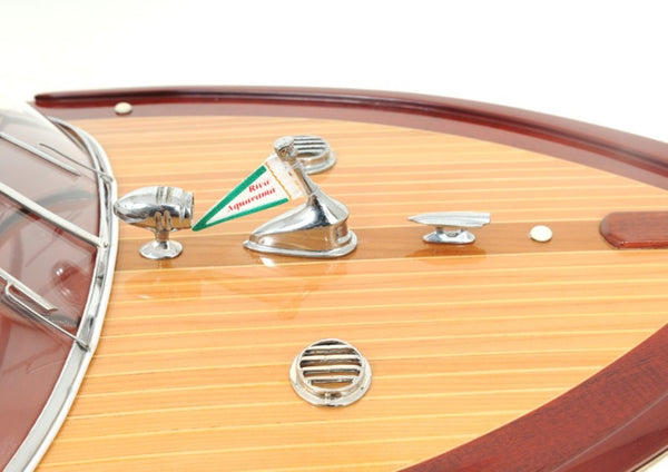 HomeRoots 10" Riva Aquarama Hand-Painted Decorative Speedboat - Classic Nautical Charm for Home Accents! 401859