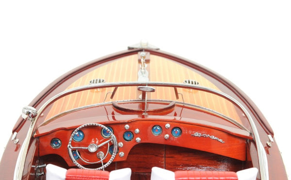 HomeRoots 10" Riva Aquarama Hand-Painted Decorative Speedboat - Classic Nautical Charm for Home Accents! 401859