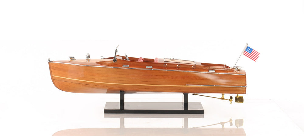 Homeroots 8" Brown Manufactured Wood Hand Painted Decorative Boat  Solid Wood 401863