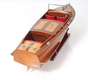 Homeroots 8" Brown Manufactured Wood Hand Painted Decorative Boat  Solid Wood 401863