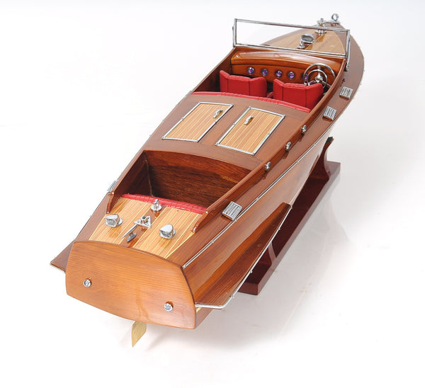 Homeroots 8" Brown Manufactured Wood Hand Painted Decorative Boat  Solid Wood 401863