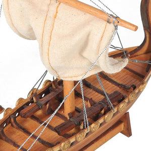 Homeroots 5" Natural Manufactured Wood Hand Painted Decorative Boat  Solid Wood 401868