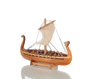 Homeroots 5" Natural Manufactured Wood Hand Painted Decorative Boat  Solid Wood 401868