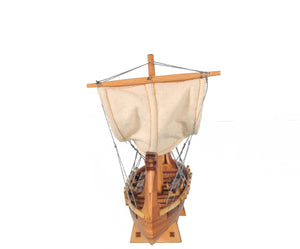 Homeroots 5" Natural Manufactured Wood Hand Painted Decorative Boat  Solid Wood 401868