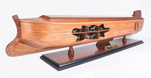 Homeroots 8" Wooden Manufactured Wood Hand Painted Decorative Boat  Solid Wood 401872