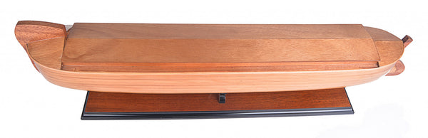 Homeroots 8" Wooden Manufactured Wood Hand Painted Decorative Boat  Solid Wood 401872