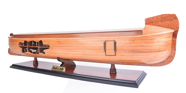 Homeroots 8" Wooden Manufactured Wood Hand Painted Decorative Boat  Solid Wood 401872