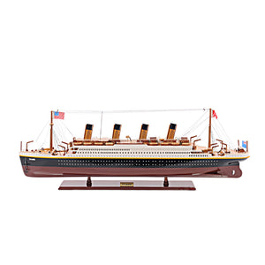 Homeroots 11" Black And Red 1912 Rms Titanic Medium Boat Hand Painted Decorative Boat  Solid Wood 401880