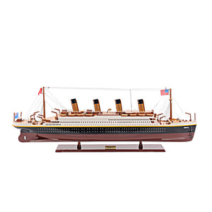Homeroots 11" Black And Red 1912 Rms Titanic Medium Boat Hand Painted Decorative Boat  Solid Wood 401880