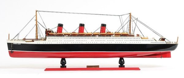 HomeRoots 5" Hand-Painted RMS Queen Mary Model Boat in Black and Red - Stunning Nautical Décor for Collectors 401884