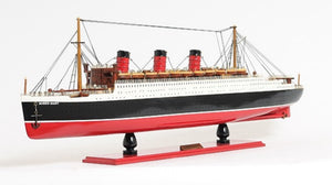 HomeRoots 5" Hand-Painted RMS Queen Mary Model Boat in Black and Red - Stunning Nautical Décor for Collectors 401884