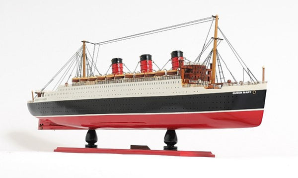 HomeRoots 5" Hand-Painted RMS Queen Mary Model Boat in Black and Red - Stunning Nautical Décor for Collectors 401884