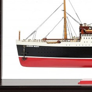 HomeRoots 16" RMS Queen Mary Hand-Painted Solid Wood Model Boat - Elegant Nautical Display for Home Décor 401885
