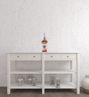 Homeroots 15" Black And Red Normandie Large Boat Hand Painted Decorative Boat  Solid Wood 401887