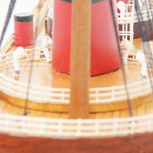HomeRoots 15" Hand-Painted Black and Red Normandie Decorative Boat Model - Stunning Maritime Collectible Art 401887