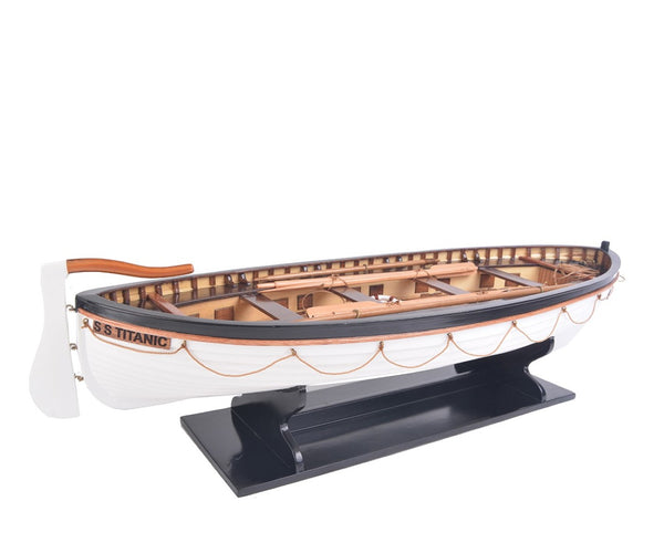 HomeRoots 6" Hand-Painted Solid Wood RMS Titanic Lifeboat No. 7 Model – Nostalgic Maritime Décor Piece 401896