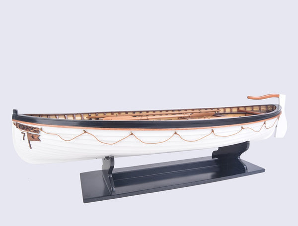 HomeRoots 6" Hand-Painted Solid Wood RMS Titanic Lifeboat No. 7 Model – Nostalgic Maritime Décor Piece 401896