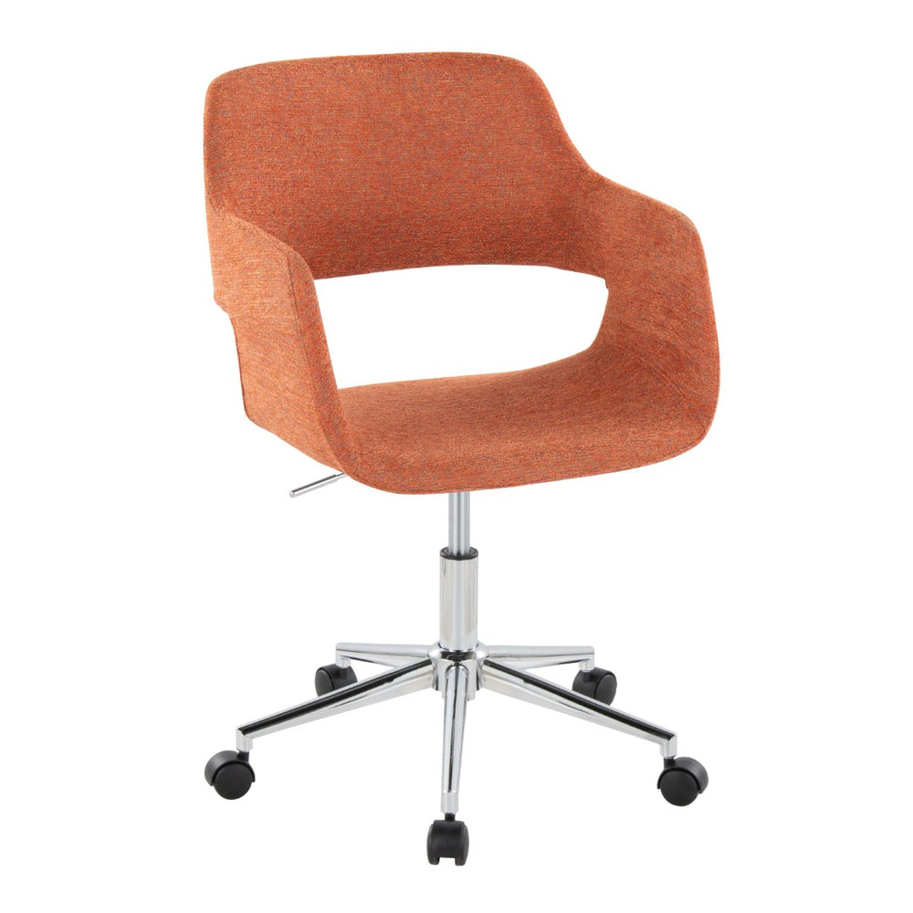 English Elm Contemporary Sculpted Low Back Task Chair with Chrome Base for Home Office Orange B202P223910