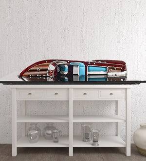 HomeRoots 12" Handcrafted Riva Aquarama Half Hull Model – Vintage Italian Design, Luxurious Display Piece 401900