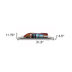 HomeRoots 12" Handcrafted Riva Aquarama Half Hull Model – Vintage Italian Design, Luxurious Display Piece 401900