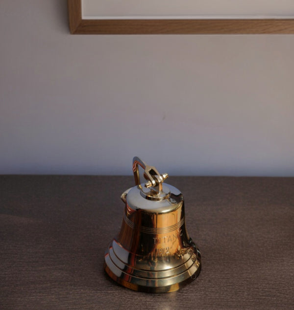 Homeroots 7" Gold Metal Hand Painted 1912 Rms Titanic Bell 6" Model Bell  Metal 401909