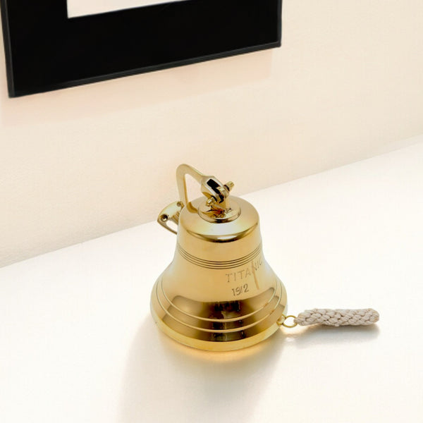 Homeroots 7" Gold Metal Hand Painted 1912 Rms Titanic Bell 6" Model Bell  Metal 401909