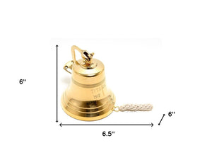 Homeroots 7" Gold Metal Hand Painted 1912 Rms Titanic Bell 6" Model Bell  Metal 401909