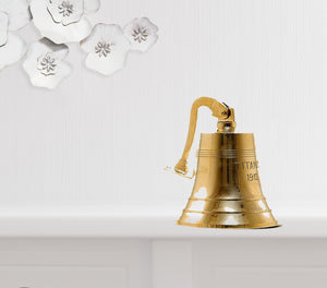 Homeroots 12" Brass Metal 1912 Rms Titanic Bell 8" Boat Hand Painted Decorative Boat  Metal 401910