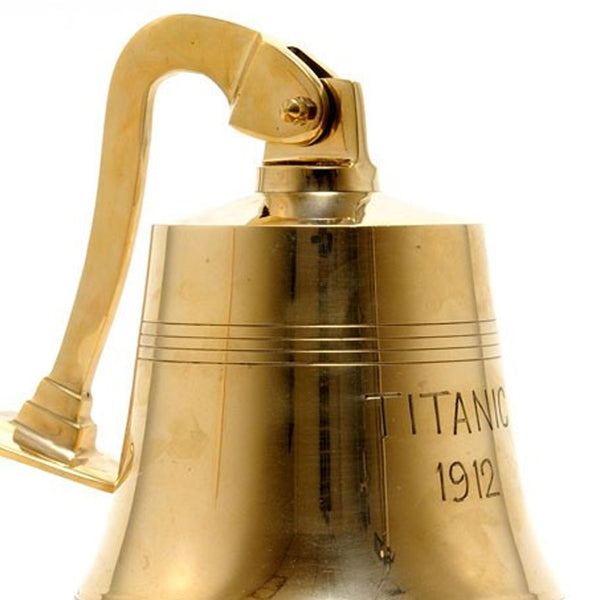 Homeroots 12" Brass Metal 1912 Rms Titanic Bell 8" Boat Hand Painted Decorative Boat  Metal 401910