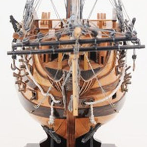 Homeroots 29" Wood Brown Hms Victory Bow Section Hand Painted Decorative Boat  Solid Wood 401911