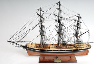 25 Inch Handcrafted Solid Wood Sailboat Model Nautical Coastal Home Decor Accent Display Piece