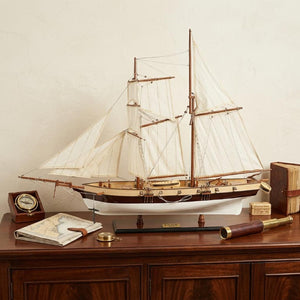27 Inch Artisan Painted Solid Wood Sailboat Sculpture Coastal Nautical Decor Accent
