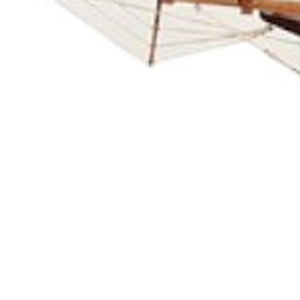 27 Inch Artisan Painted Solid Wood Sailboat Sculpture Coastal Nautical Decor Accent