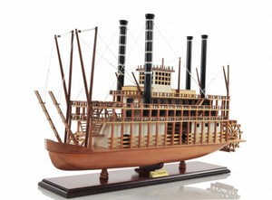 HomeRoots 17" Hand-Painted King of Mississippi Model Boat - Authentic Solid Wood Nautical Decor Accent Piece 401940