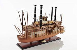 HomeRoots 17" Hand-Painted King of Mississippi Model Boat - Authentic Solid Wood Nautical Decor Accent Piece 401940