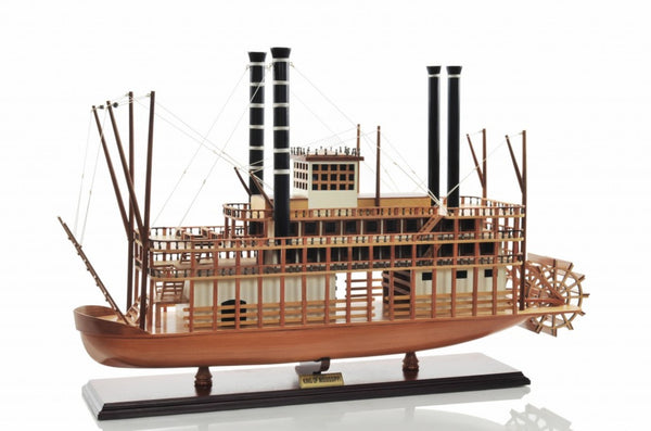 HomeRoots 17" Hand-Painted King of Mississippi Model Boat - Authentic Solid Wood Nautical Decor Accent Piece 401940